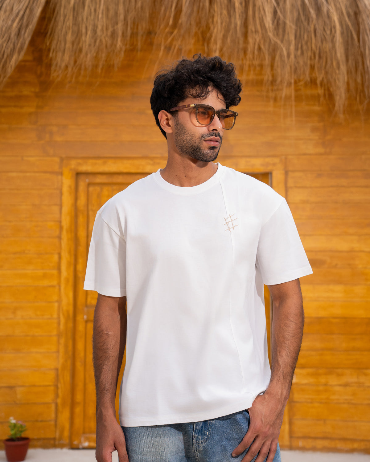 The Hand-Stitched Round Tee - White