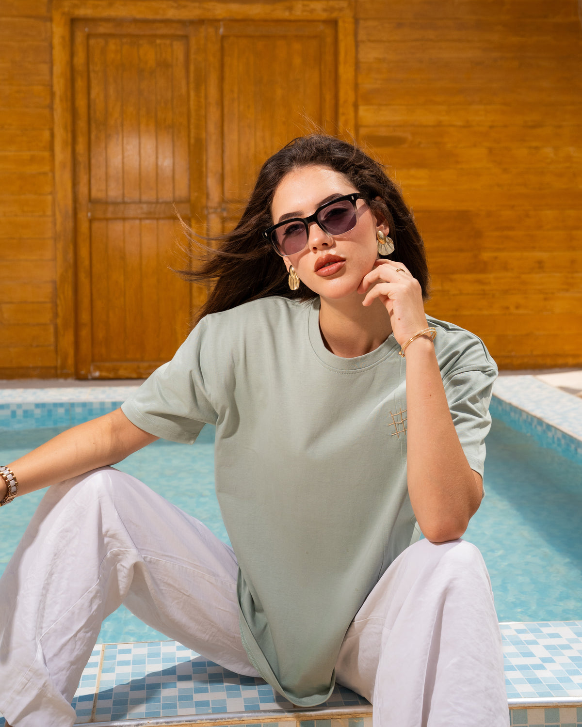 The Hand-Stitched Round Tee - Mint