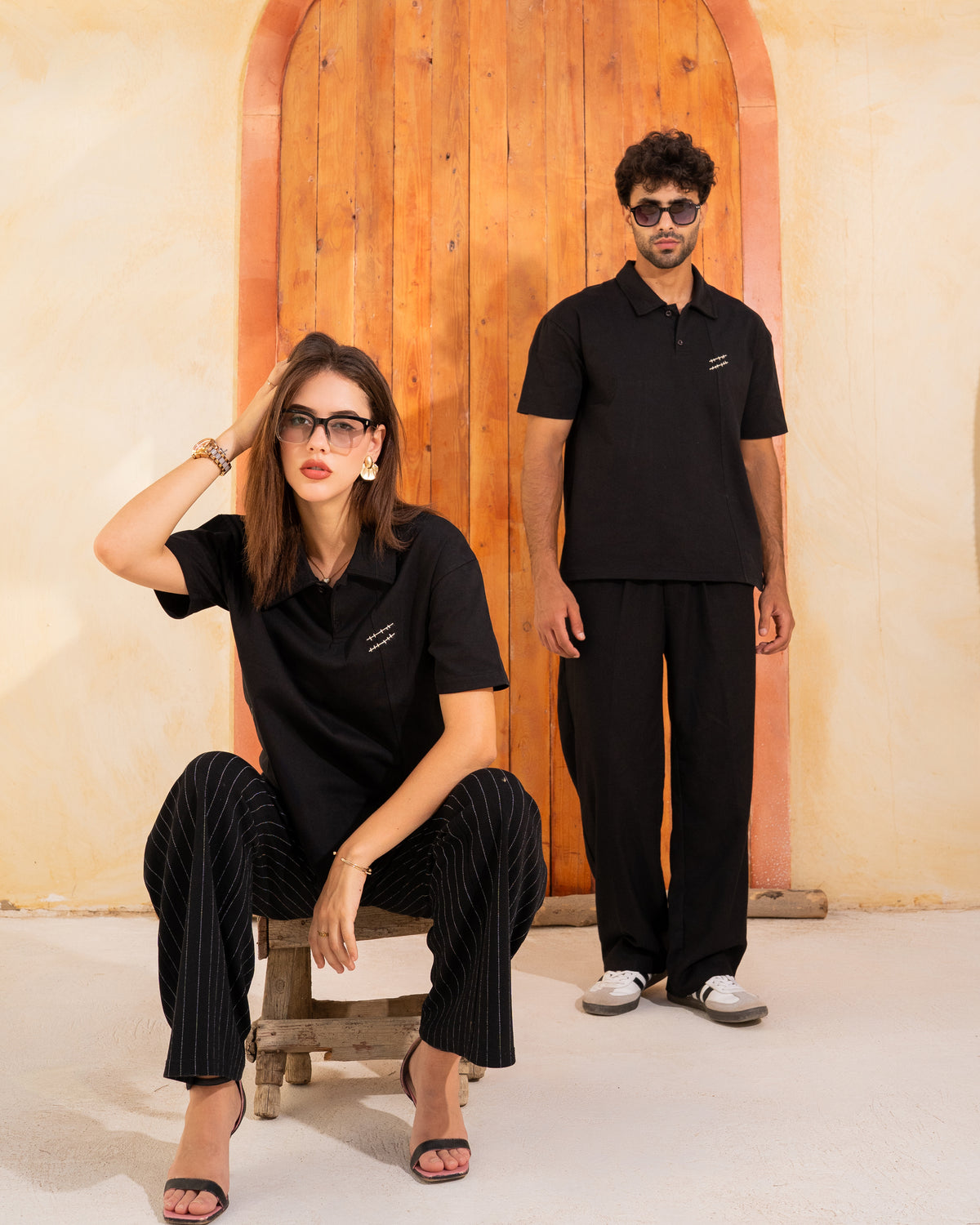 The Hand-Stitched Polo - Black