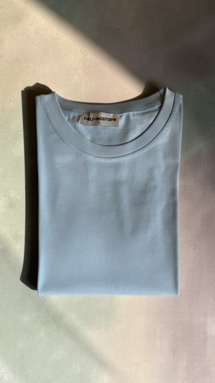 The Stitched Tee - Baby Blue material detail 1