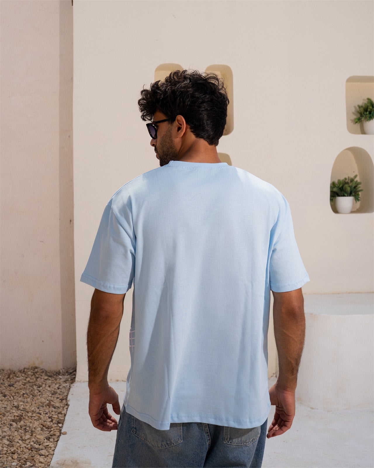 The Stitched Tee - Baby Blue