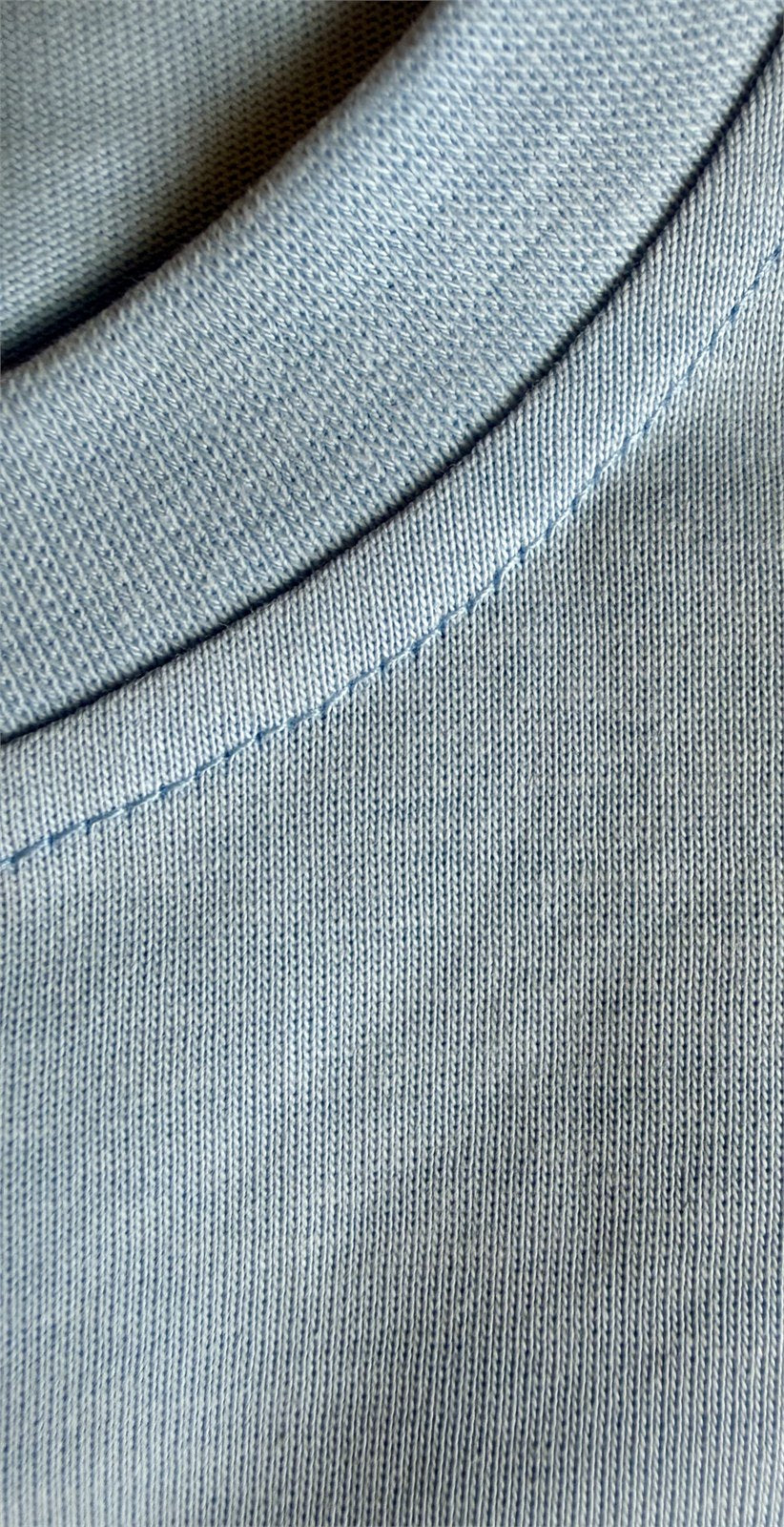 The Stitched Tee - Baby Blue material detail 2