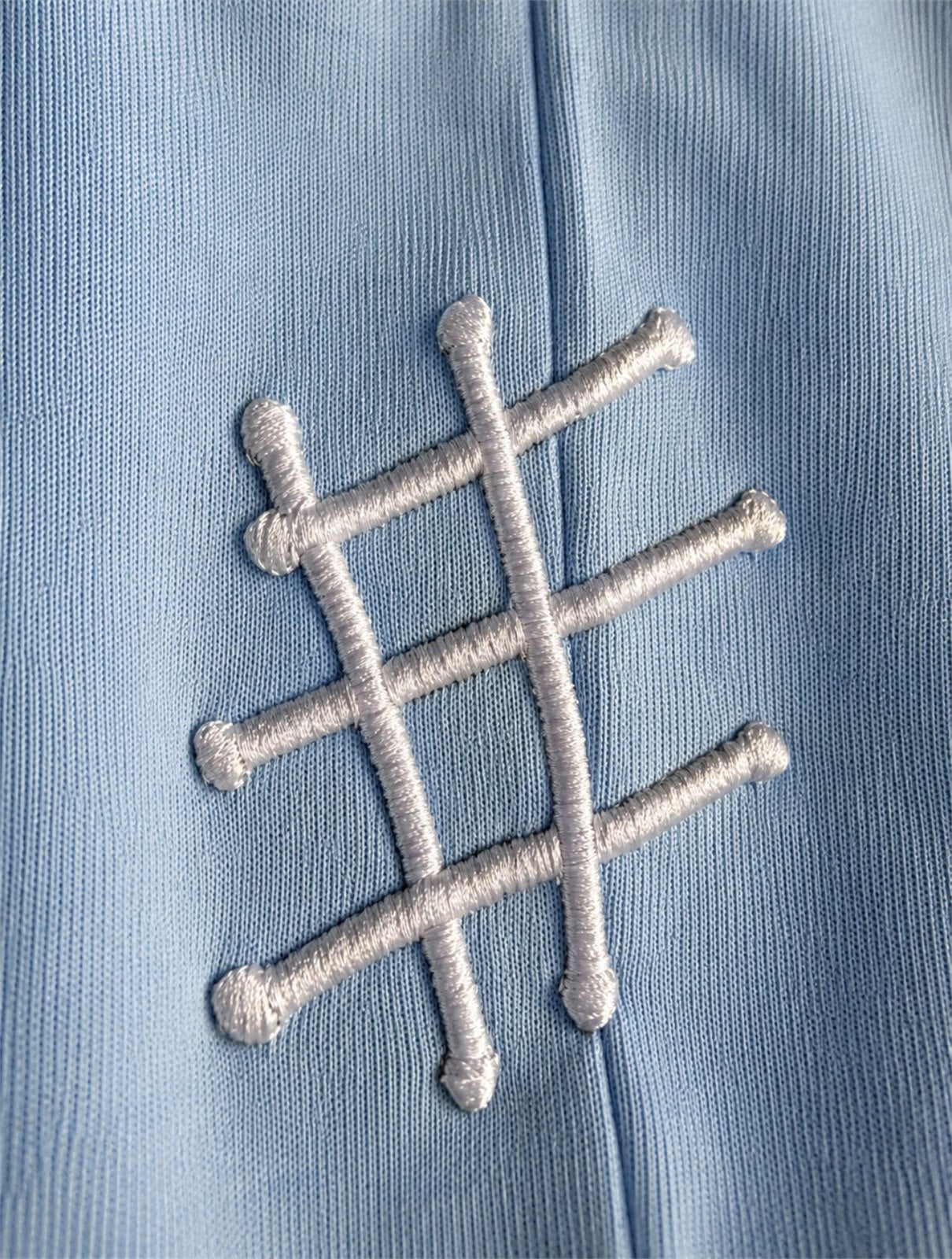 The Stitched Tee - Baby Blue material detail 3