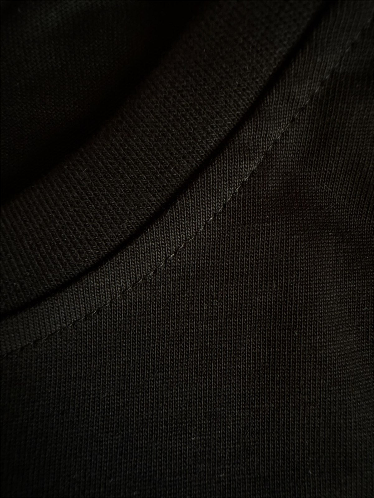 The Stitched Tee - Black material detail 3