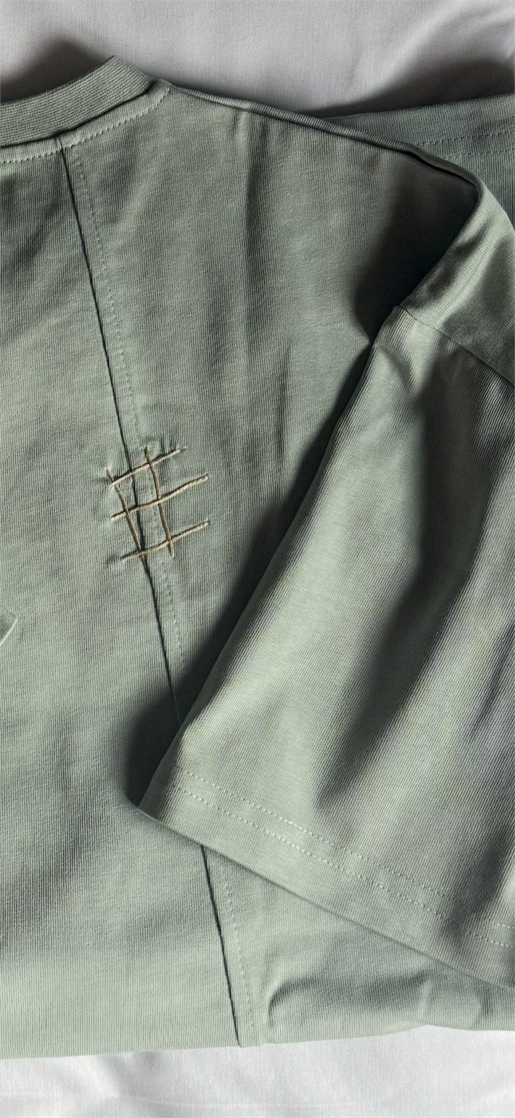 The Hand-Stitched Round Tee - Mint material detail 2