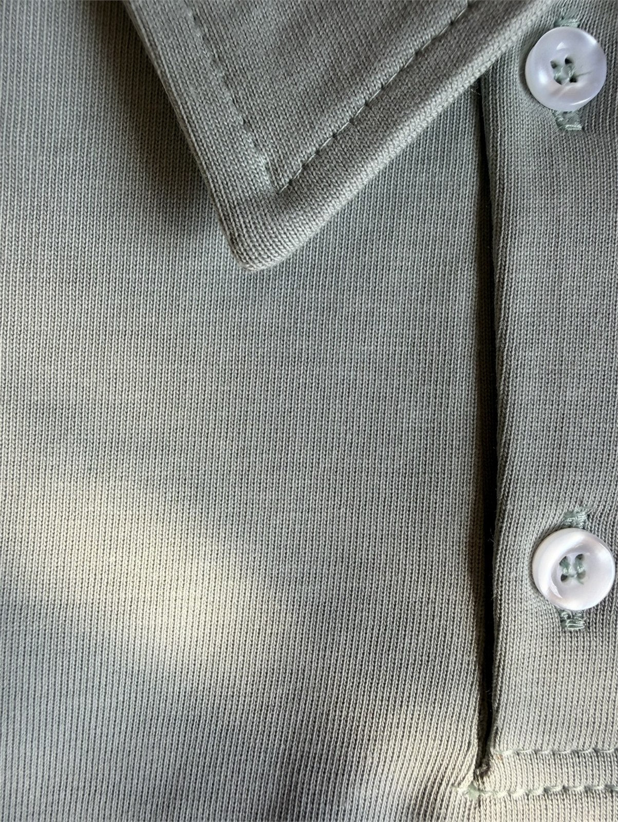 The Hand-Stitched Polo - Mint material detail 2