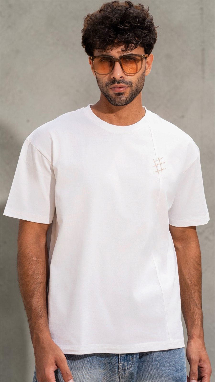 The Hand-Stitched Round Tee - White
